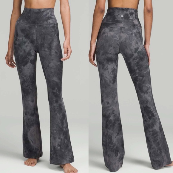 Lululemon Groove Super-High-Rise Flared Pant Nulu Sz 8 Diamond Dye Grey Athletic - Picture 1 of 15
